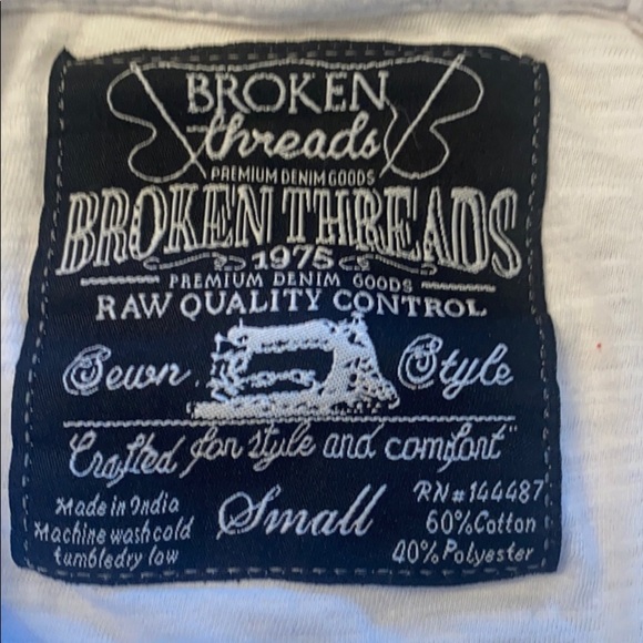 Broken Threads Hoodie blue and white size S - Picture 6 of 7